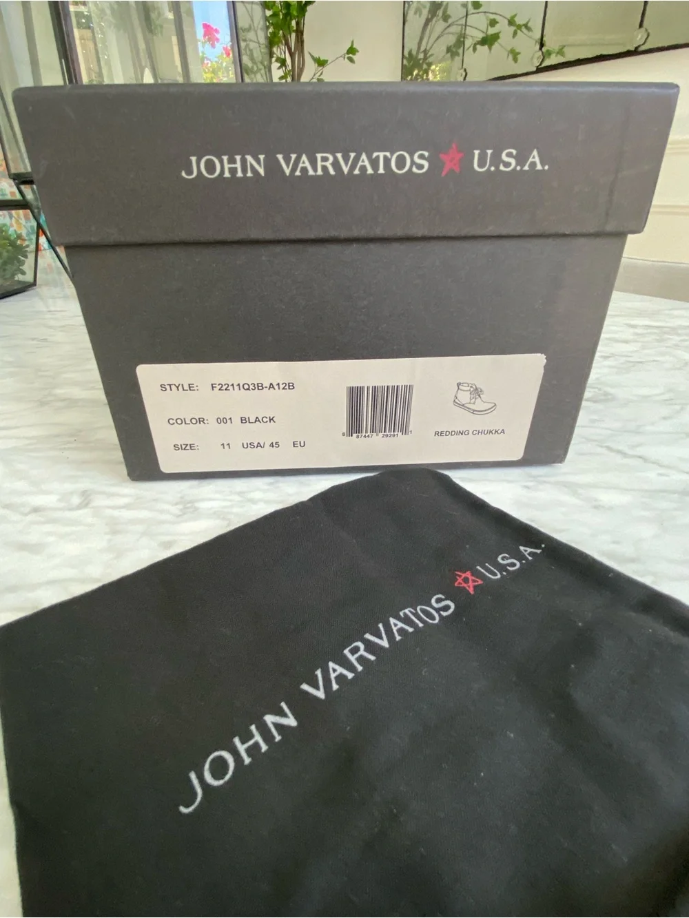 John Varvatos Redding Black and Gray Suede & Wool Chukka Boots